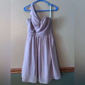 Alfred Angelo Rum Pink One-Shoulder Chiffon Dress